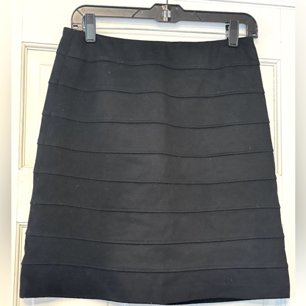 NICOLE FARHI Black Wool Blend‎ Pencil Skirt